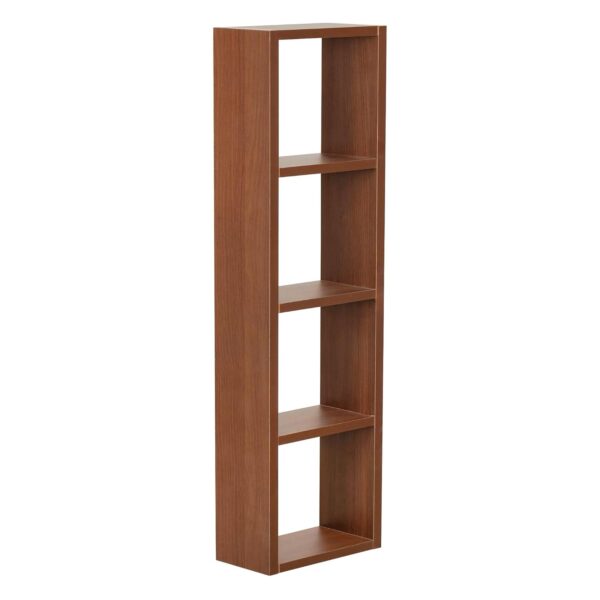 1734848756 Tinbell® Engineered Wood Bookcase Display Rack Books Storage Organizer Bookshelf for Home Furniture Cabinet for Bedroom Office Living Room Brown 4 Shelves DIY