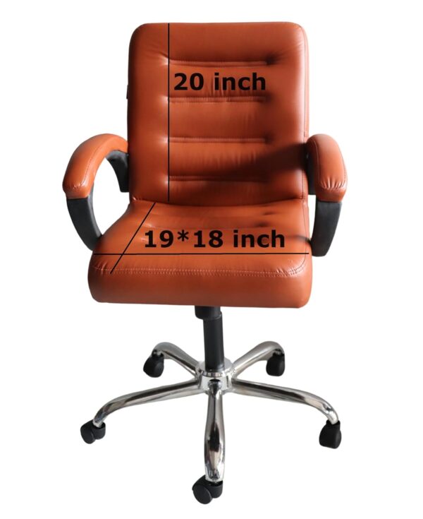 1734882374 Goyal steel furniture Ergonomic Revolving Office Home Chair Swivel Desk Comfortable Seating Chair with Adjustable Height Smooth Moving Chair 1 Brown Steel Frame