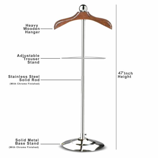 1734892692 LOCOMOTO Premium Solid Metal Coat Hanger Stand For Display Stand Uses For Home Store And Office Silver 15 X 50 X 114 CM