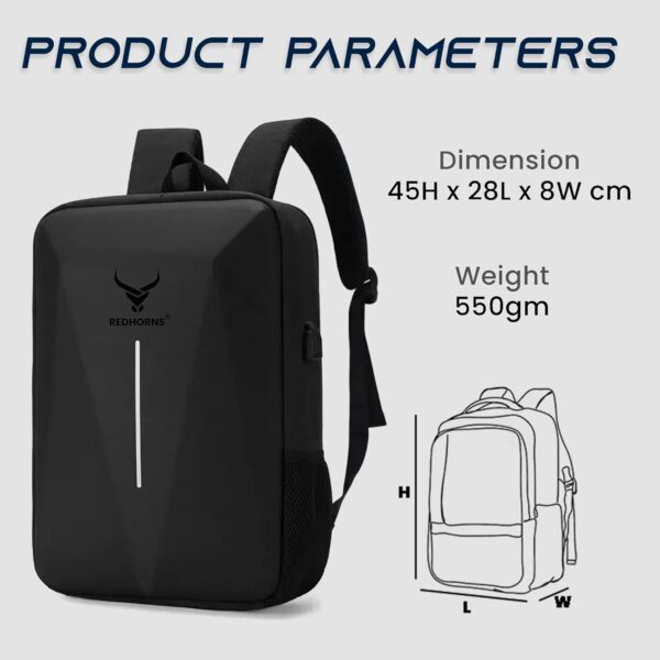 1734894559 REDHORNS Waterproof 15.6 Inch Laptop Backpack for Men and Women with USB Port Unisex Design Anti Theft Laptop Bag for Office School Collage Travel Bag