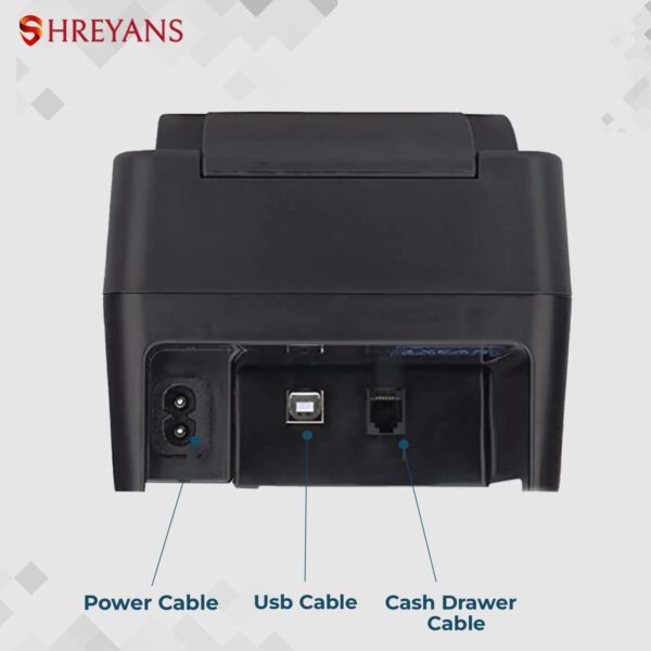 1734902593 SHREYANS 58mm USBBluetooth Direct Thermal Printer Compatible with Kiosk Receipt Printing Bill Print No Battery Backup Black Colour USBBluetooth