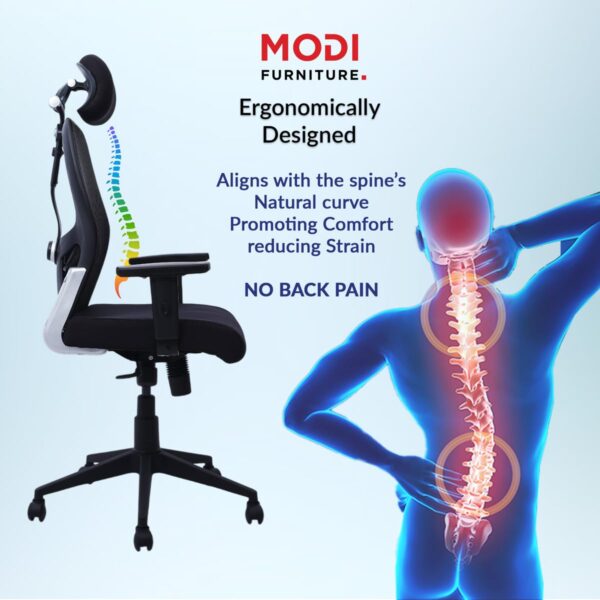 1734923795 Modi Furniture Ergonomic Office Chair Net Modern Design High Back Executive Manager Staff Comfortable Back Rest Chair for Work from Home Office Chair Computer Chair Black