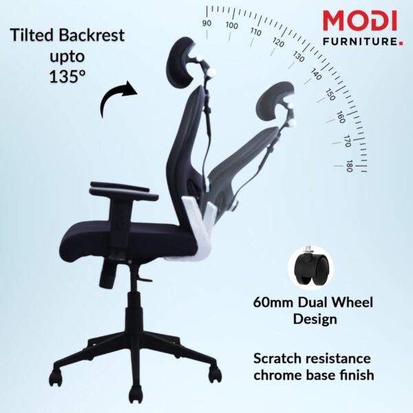 1734923798 Modi Furniture Ergonomic Office Chair Net Modern Design High Back Executive Manager Staff Comfortable Back Rest Chair for Work from Home Office Chair Computer Chair Black