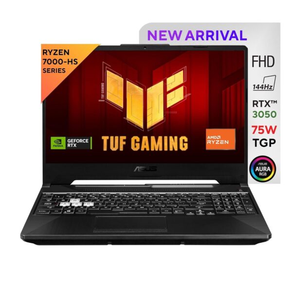 ASUS TUF Gaming A15 15.6 FHD 169 144Hz 250nits AMD Ryzen 5 7535HS Processor Gaming Laptop 16GB RAM512GB SSDNVIDIA GeForce RTX 3050Windows 11Office 2021Graphite Black2.3 KgFA566NC HN083WS