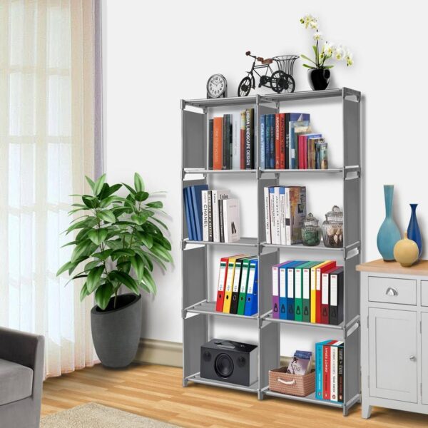 Danzera Multipurpose Bookshelf for ChildrenStorage Shelve for Books Storage OrganizerBookcase for Home FurnitureCabinet Shelves for Bedroom Office. Plain Grey 8 Shelf