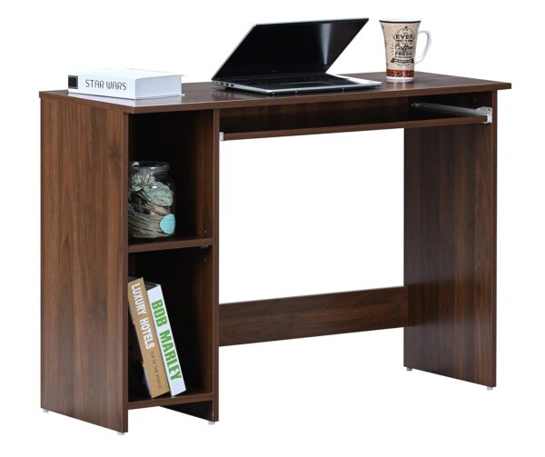 DeckUp Apollo KT Engineered Wood Study Computer Table and Office Desk with Keyboard Tray Walnut Matte Finish