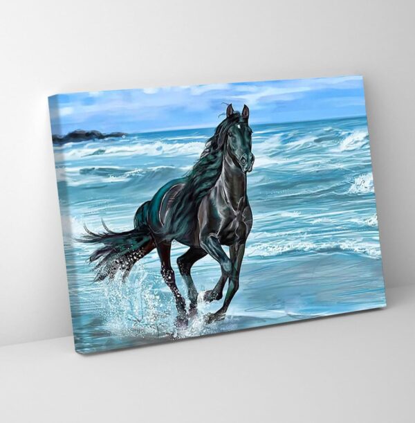 GADGETS WRAP Canvas Gallery Wrap Framed for Home Office Studio Living Room Decoration 11x9inch Running Horse Image