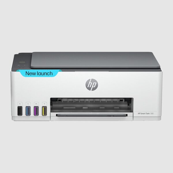 HP Smart Tank 580 Aio WiFi Colour Wireless Solid Ink Printers with 1 Extra Black Ink Bottle Upto 8000 Black 6000 Colour Prints 1 Year Extended Warranty with PHA Coverage Print Scan Copy