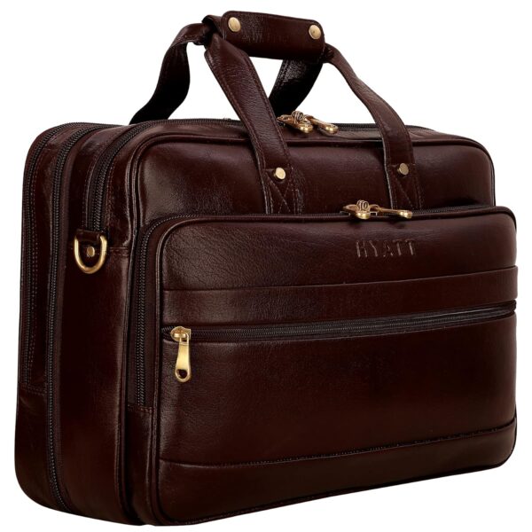 HYATT Leather Accessories 16 Inch Leather Laptop Briefcase Office Bags