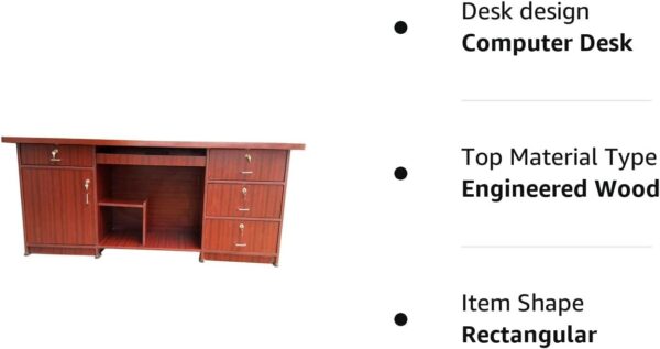 Hexagon Furnitures Computer Table for Home and OfficeWalnut Finished