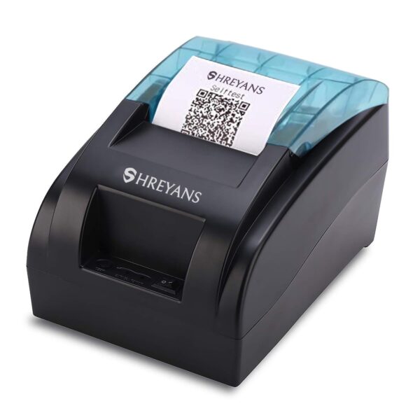 SHREYANS 58mm USBBluetooth Direct Thermal Printer Compatible with Kiosk Receipt Printing Bill Print No Battery Backup Black Colour USBBluetooth