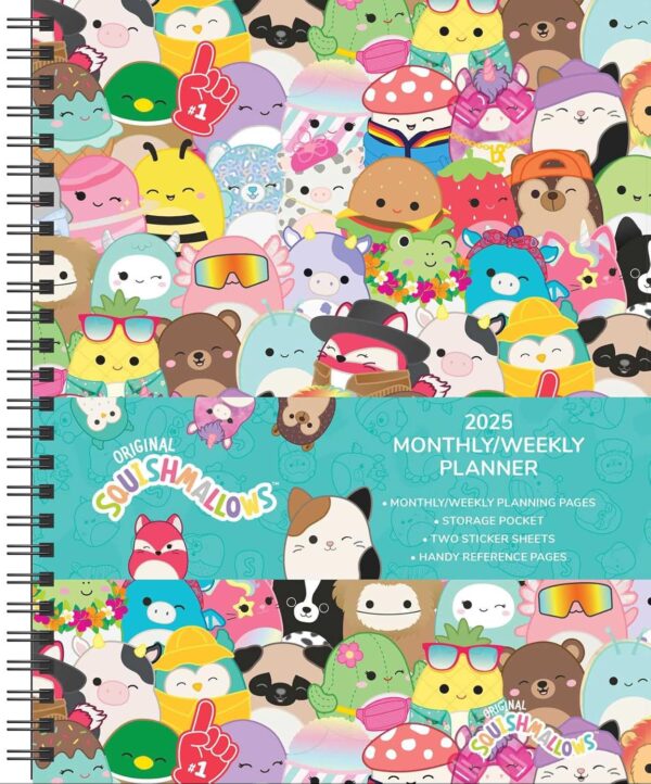 Squishmallows 12 Month 2025 MonthlyWeekly Planner Calendar