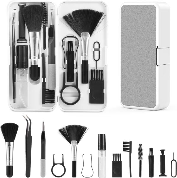 Ultimate 18 in 1 Cleaning Tool for Gadget Hygiene for Smartphones Laptops Tablets Monitors Keyboards Printers Glasses Camera Lenses Gaming Consoles All in one Cleaning Kit