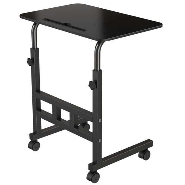 UmI. Wooden Multipurpose Adjustable Height Table With Wheels For Work From Home Study Office And Bedroom Without Drawer