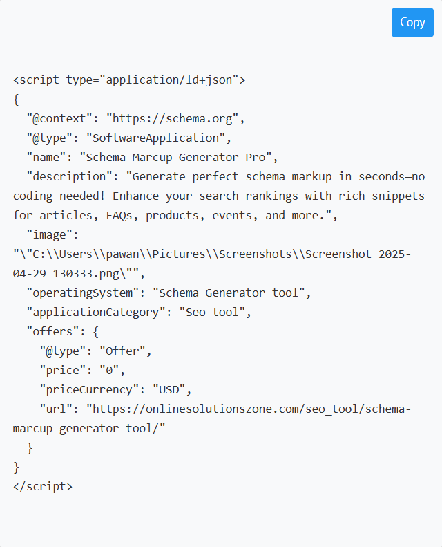 Schema Markup Generator tool