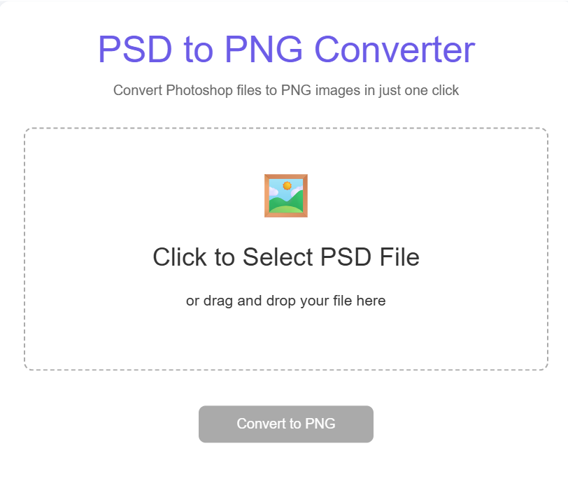 Convert PSD to PNG Online – Free & Instant Photoshop Converter